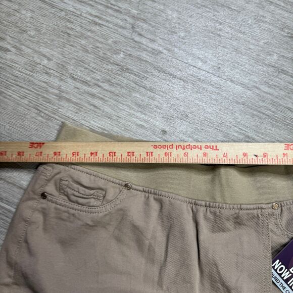 Gloria Vanderbilt Women's Tan Faux Wrap Skirt Skort Shorts NEW 8 Cotton Blend - Picture 7 of 8